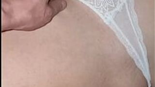 The Spanish blonde wakes me up at midnight rubbing my pussy with her cock - porn video