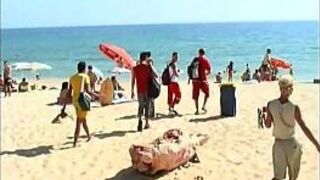 Two Horny Twinks Fucking On The Beach - porn video