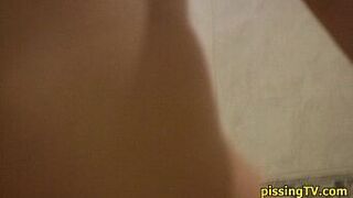 Lada pisses in the bathroom - porn video