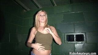 Hot girl next door plays with her sexy body outside - porn video
