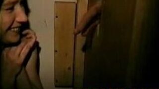 young wife gloryhole handjob and blowjob - porn video