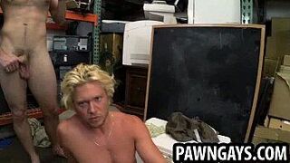 Surfer stud gets his cum swallowed at the pawn shop - porn video