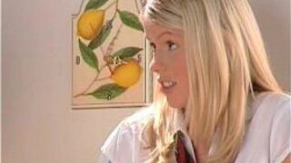 Cute blonde girl gets fucked by her - porn video
