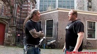 Real amsterdam prostitute swallows load - porn video