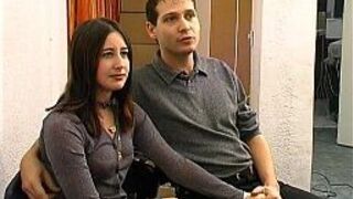 Casting young amateur couple fucking and toying on the desk - porn video
